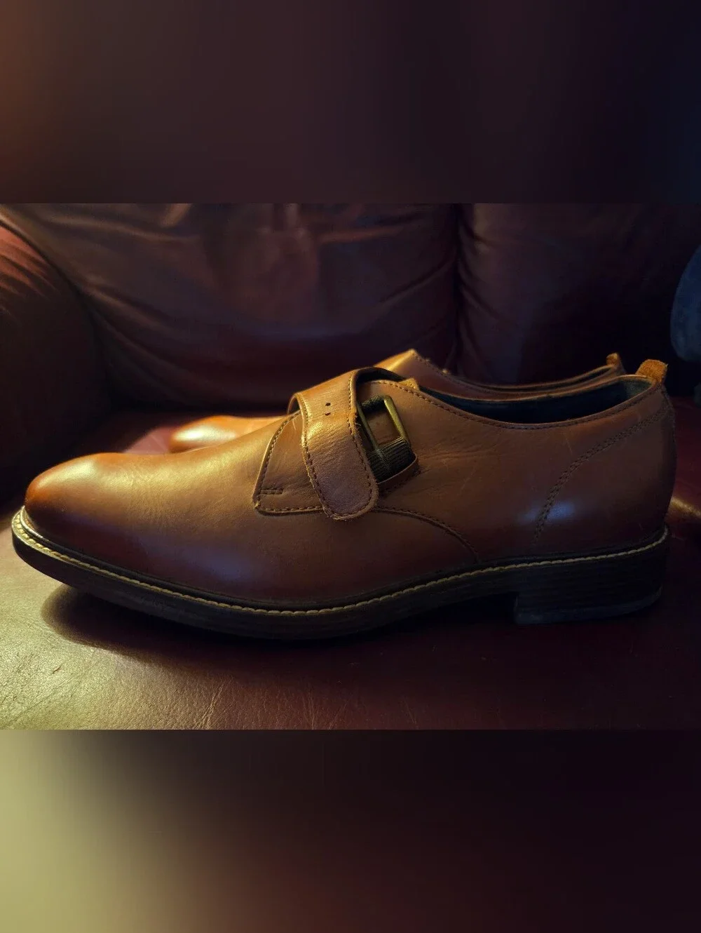 Cole Haan Kennedy Single Monk II Mens 10.5 Woodbury Color Used Shoes Designer